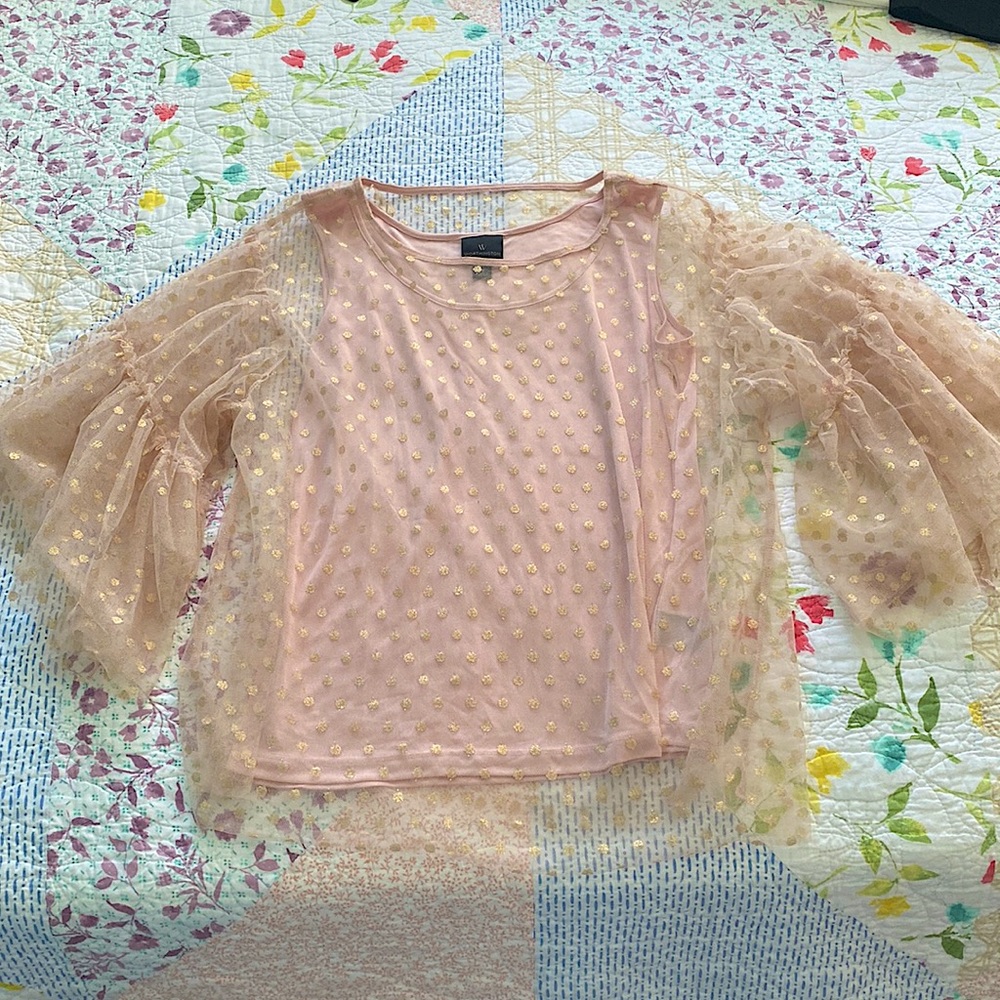 Worthington Pink and Gold Blouse